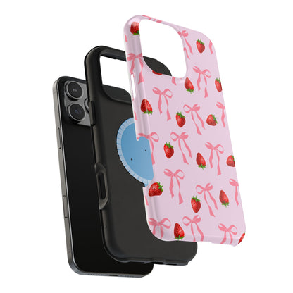 Pink Bow & Strawberry MagSafe iPhone® Case