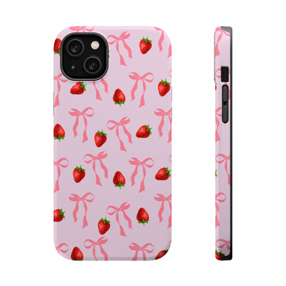 Pink Bow & Strawberry MagSafe iPhone® Case