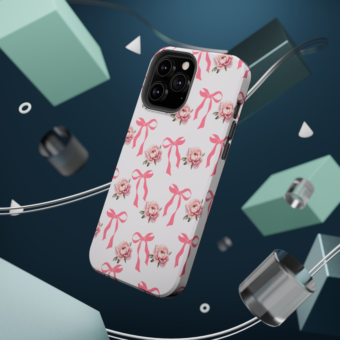 Pink Bow & Flowers MagSafe iPhone® Case