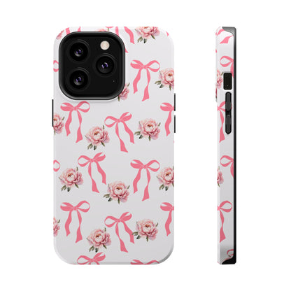 Pink Bow & Flowers MagSafe iPhone® Case
