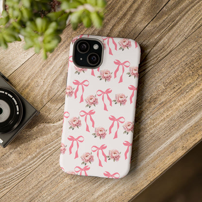Pink Bow & Flowers MagSafe iPhone® Case