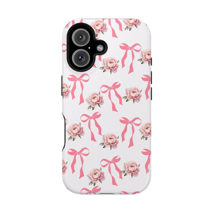 Pink Bow & Flowers MagSafe iPhone® Case