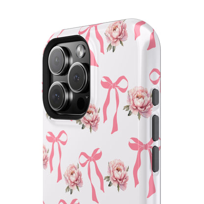 Pink Bow & Flowers MagSafe iPhone® Case