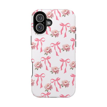 Pink Bow & Flowers MagSafe iPhone® Case