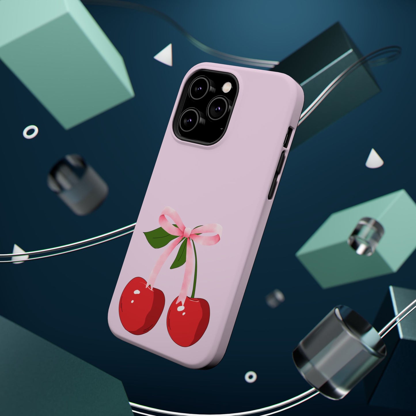 Pink Bow & Cherry MagSafe iPhone® Case