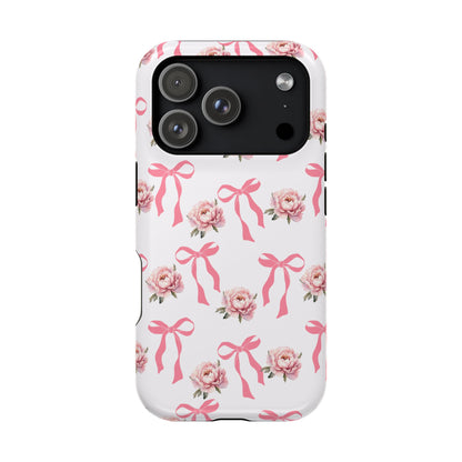 Pink Bow & Flowers MagSafe iPhone® Case