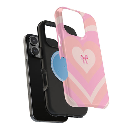 Pink Bow & Big Hearts MagSafe iPhone® Case