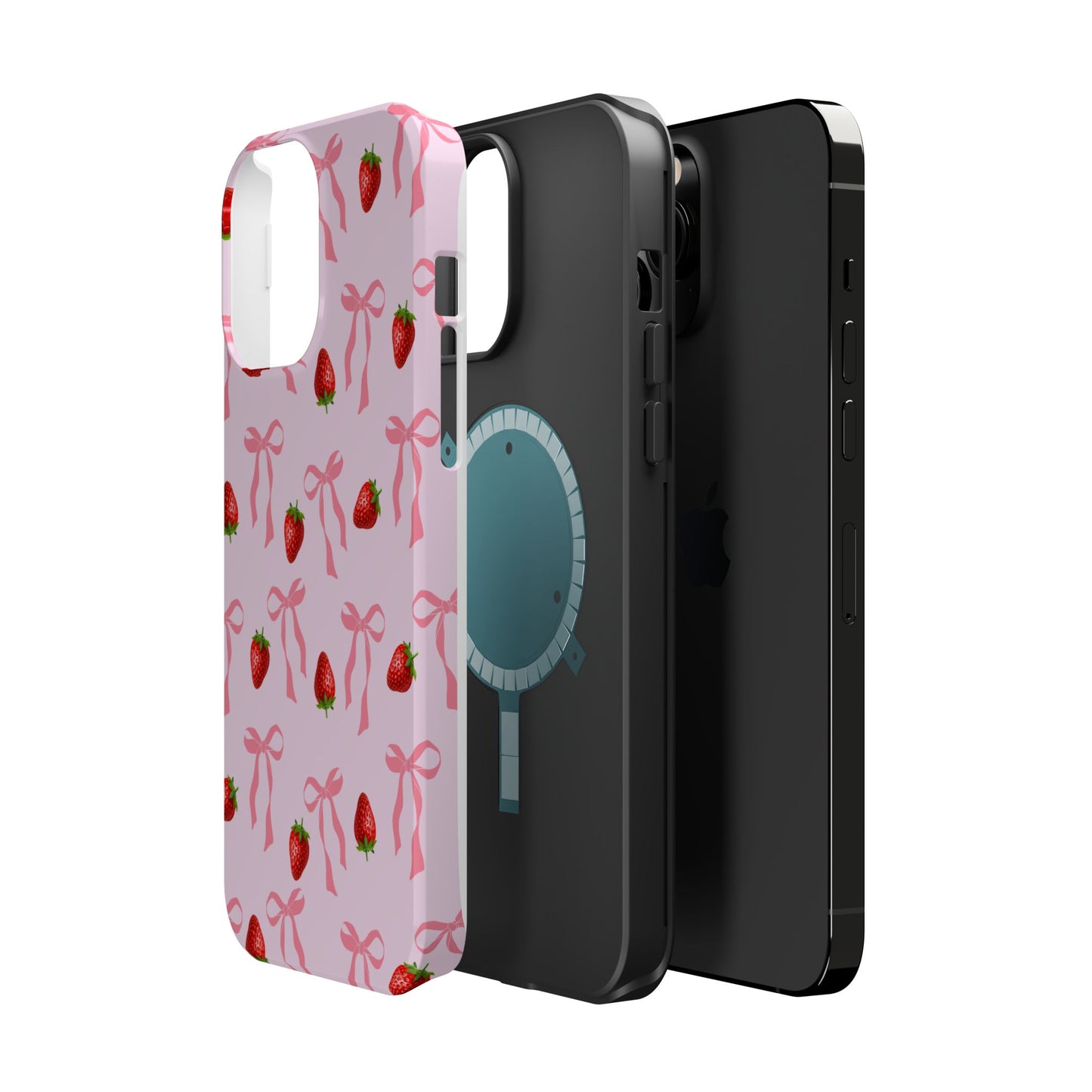 Pink Bow & Strawberry MagSafe iPhone® Case