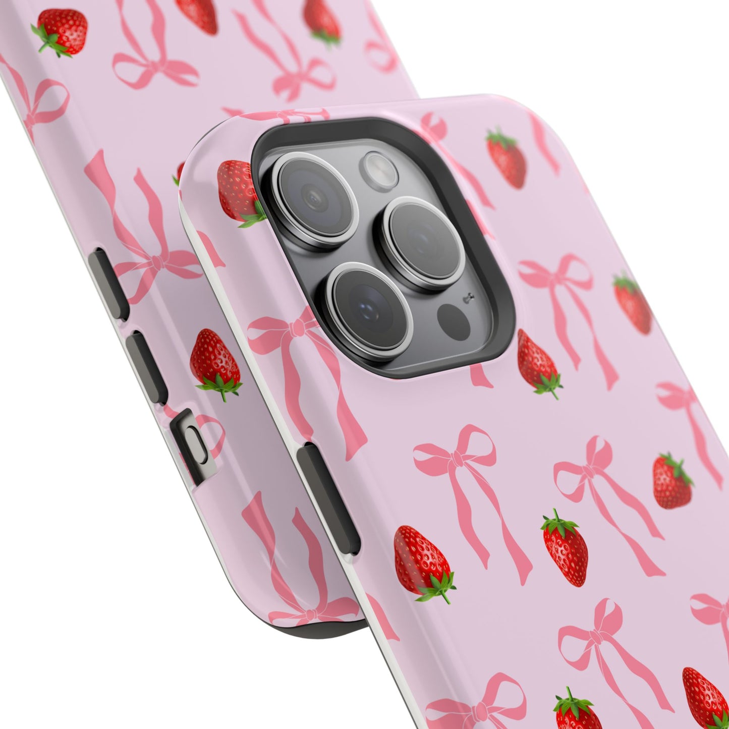 Pink Bow & Strawberry MagSafe iPhone® Case