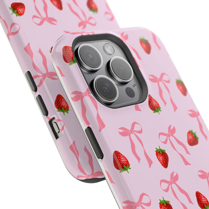 Pink Bow & Strawberry MagSafe iPhone® Case