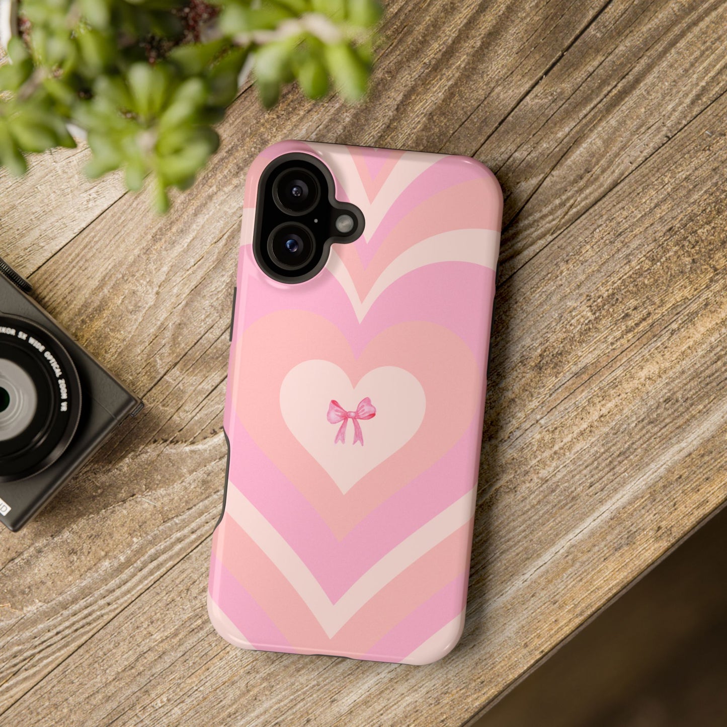 Pink Bow & Big Hearts MagSafe iPhone® Case