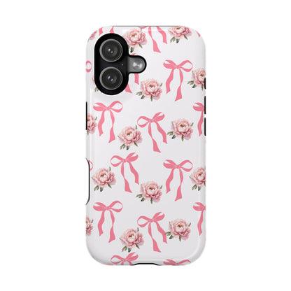 Pink Bow & Flowers MagSafe iPhone® Case