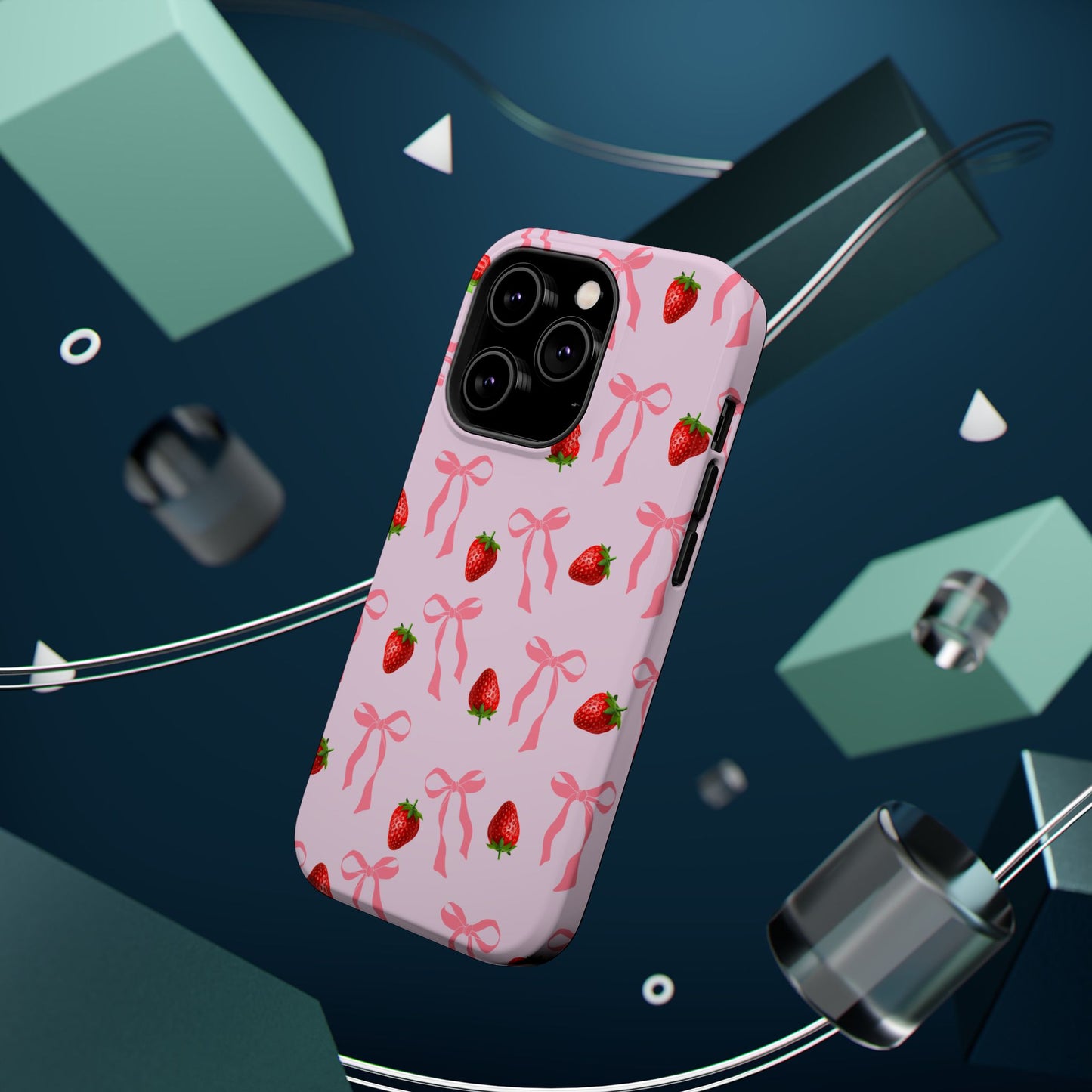 Pink Bow & Strawberry MagSafe iPhone® Case
