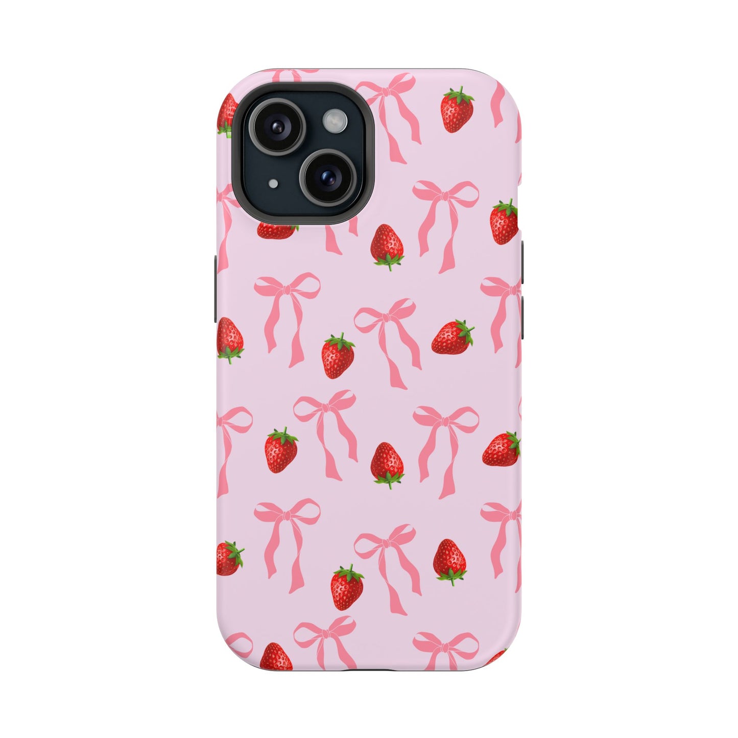 Pink Bow & Strawberry MagSafe iPhone® Case