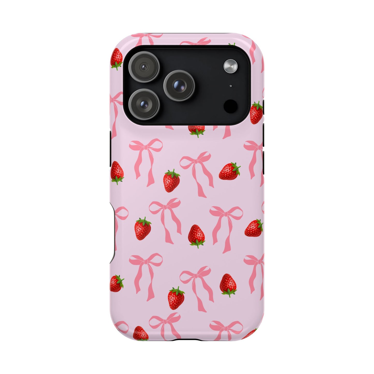 Pink Bow & Strawberry MagSafe iPhone® Case