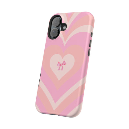 Pink Bow & Big Hearts MagSafe iPhone® Case