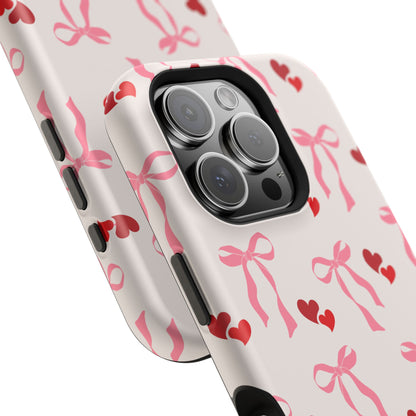 Pink Bows & Hearts MagSafe iPhone® Case
