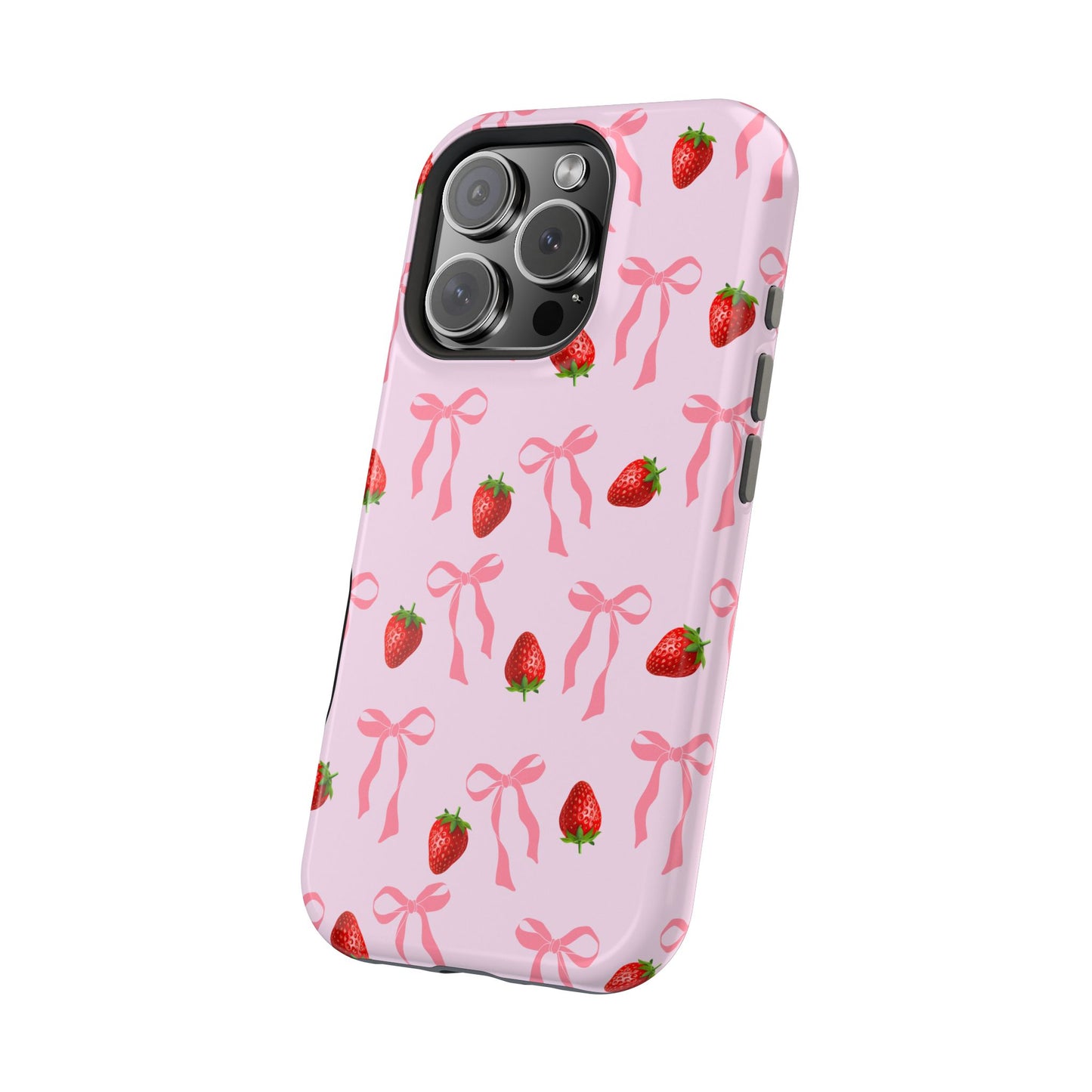 Pink Bow & Strawberry MagSafe iPhone® Case