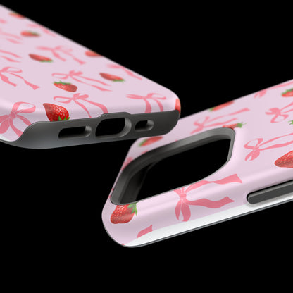 Pink Bow & Strawberry MagSafe iPhone® Case