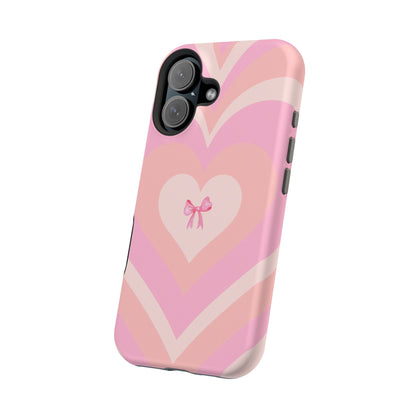Pink Bow & Big Hearts MagSafe iPhone® Case
