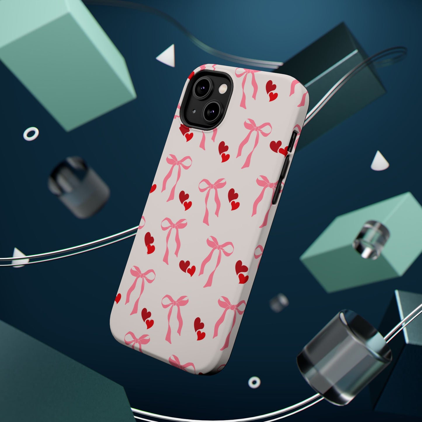 Pink Bows & Hearts MagSafe iPhone® Case