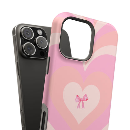 Pink Bow & Big Hearts MagSafe iPhone® Case