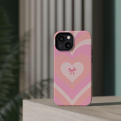 Pink Bow & Big Hearts MagSafe iPhone® Case