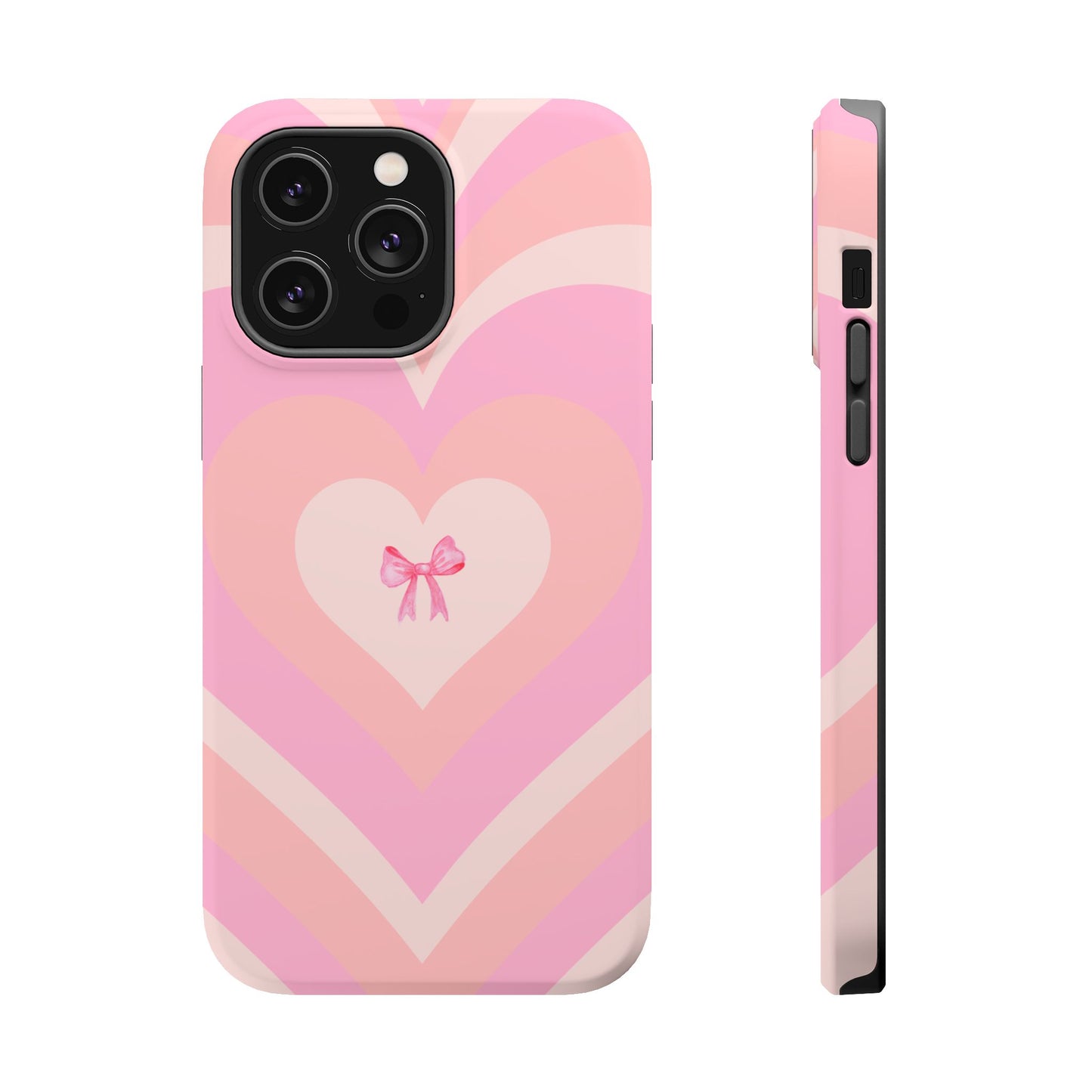 Pink Bow & Big Hearts MagSafe iPhone® Case