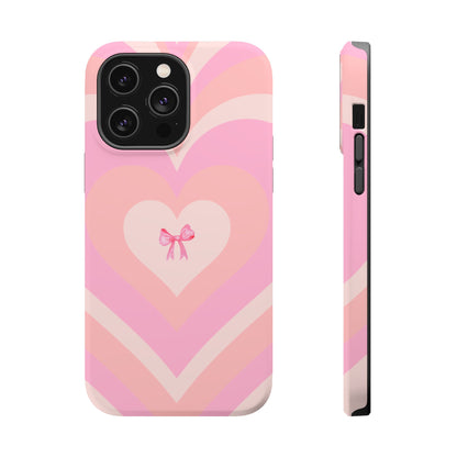 Pink Bow & Big Hearts MagSafe iPhone® Case