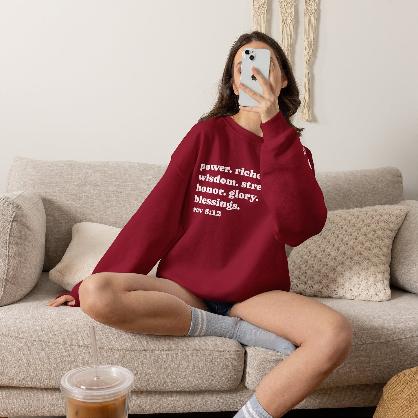 Declaring Your Power. Riches. Wisdom. Strength Crewneck Sweatshirt