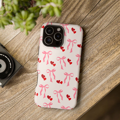 Pink Bows & Hearts MagSafe iPhone® Case