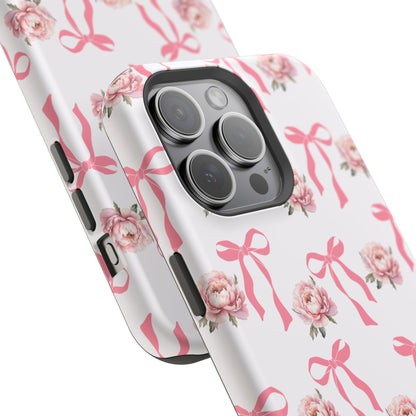 Pink Bow & Flowers MagSafe iPhone® Case