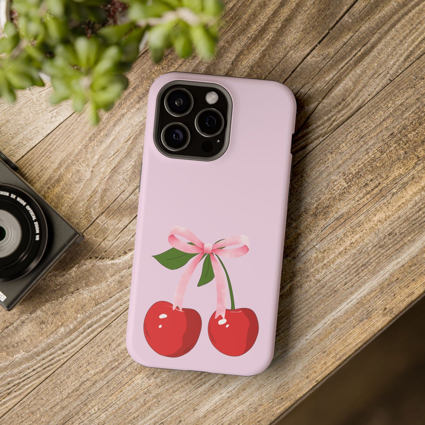 Pink Bow & Cherry MagSafe iPhone® Case