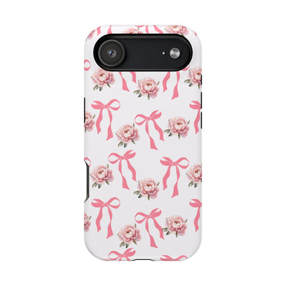 Pink Bow & Flowers MagSafe iPhone® Case