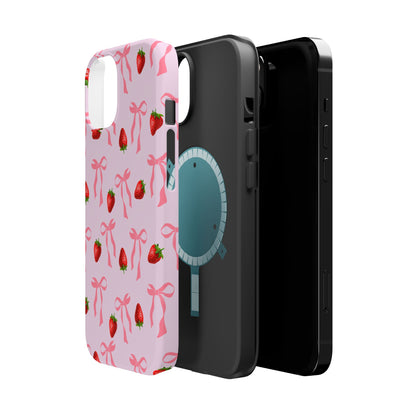 Pink Bows & Strawberry MagSafe iPhone® Case