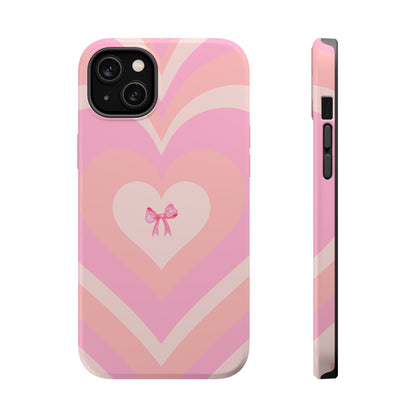 Pink Bow & Big Hearts MagSafe iPhone® Case
