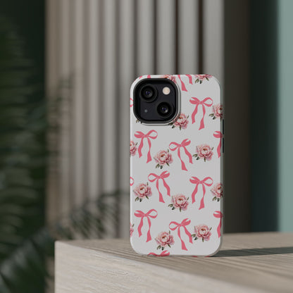 Pink Bow & Flowers MagSafe iPhone® Case
