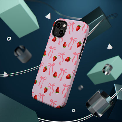 Pink Bow & Strawberry MagSafe iPhone® Case