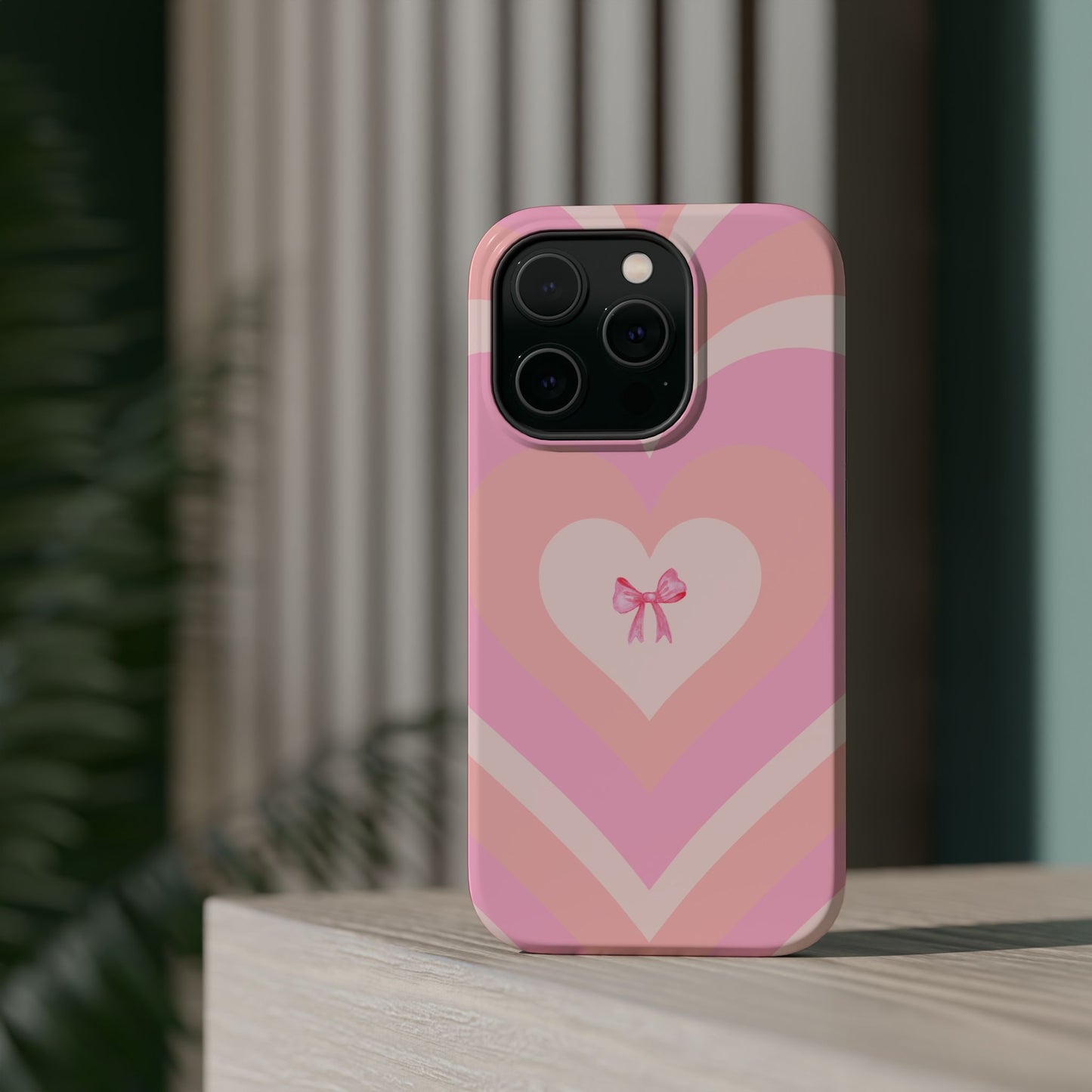 Pink Bow & Big Hearts MagSafe iPhone® Case