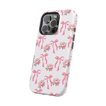 Pink Bow & Flowers MagSafe iPhone® Case