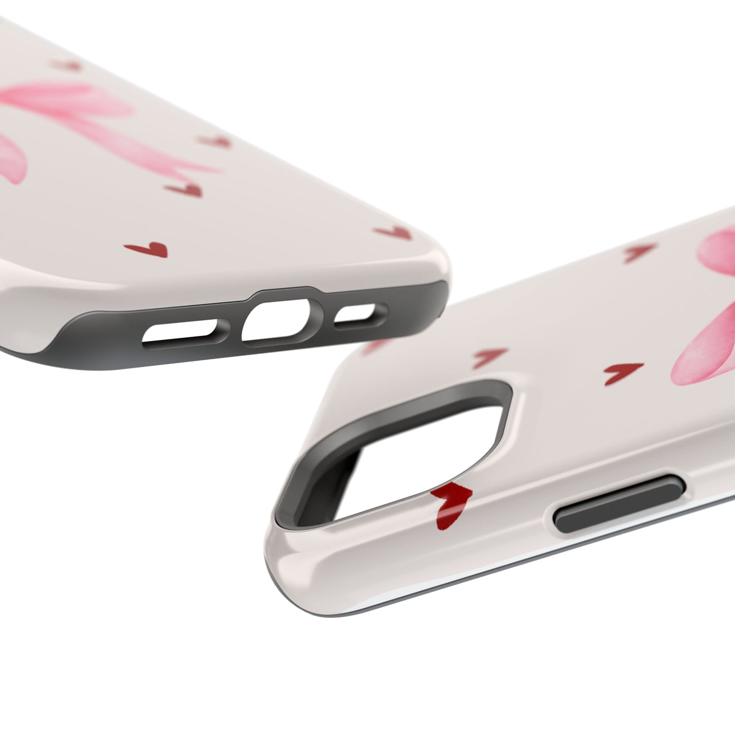 Pink Bow & Red Hearts MagSafe iPhone® Case