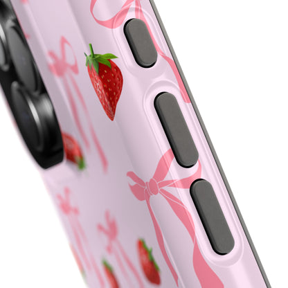 Pink Bow & Strawberry MagSafe iPhone® Case