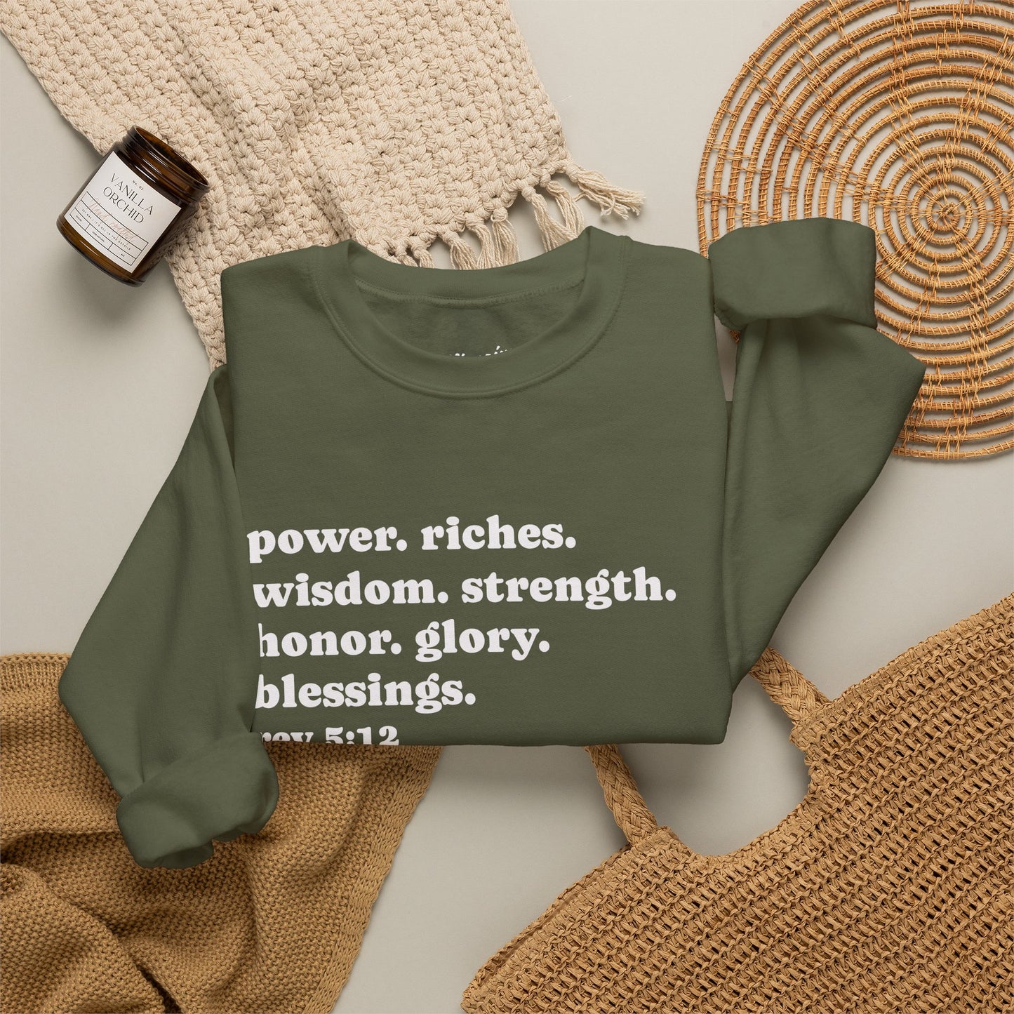 Declaring Your Power. Riches. Wisdom. Strength Crewneck Sweatshirt
