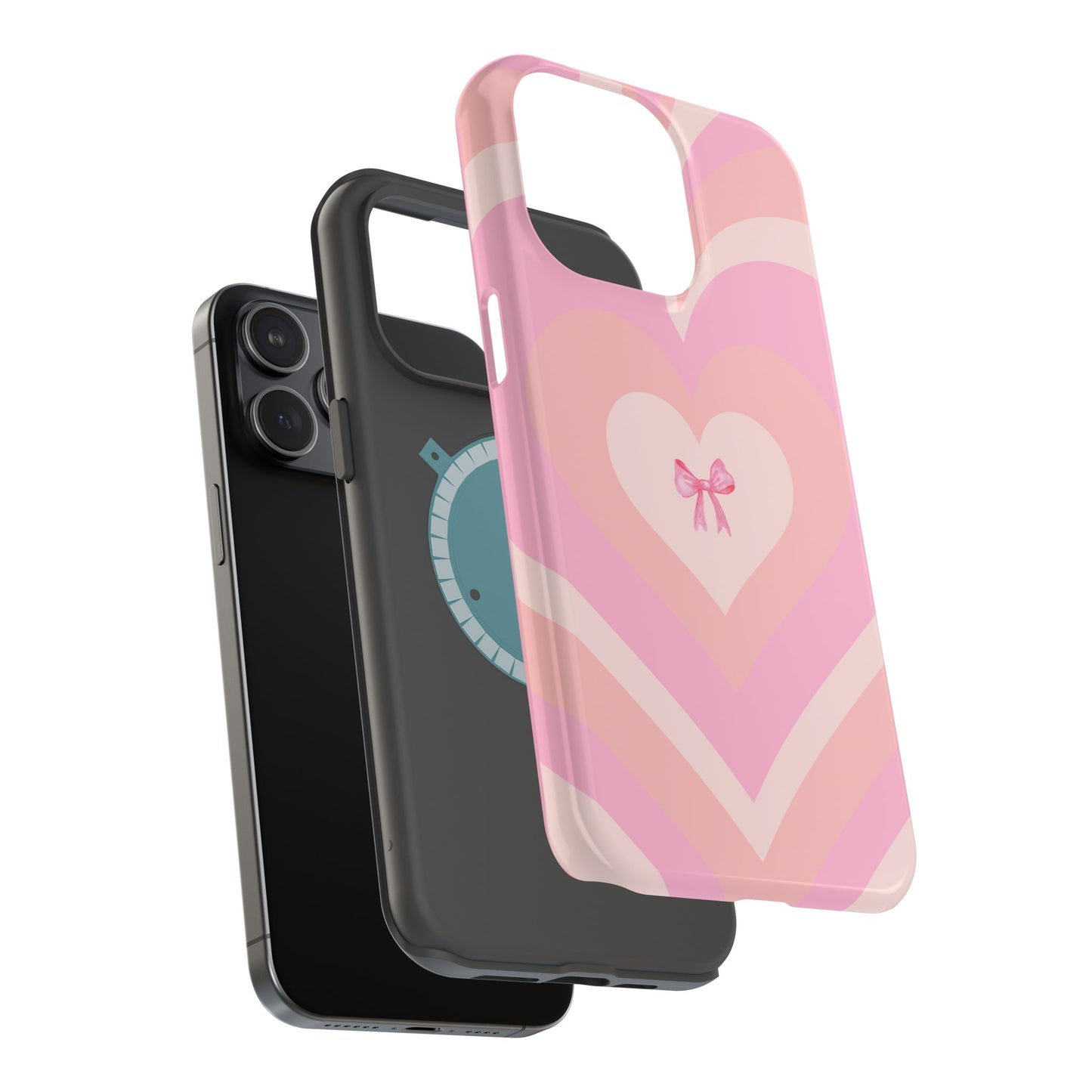 Pink Bow & Big Hearts MagSafe iPhone® Case