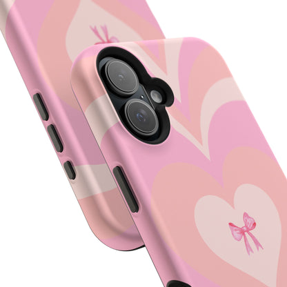 Pink Bow & Big Hearts MagSafe iPhone® Case