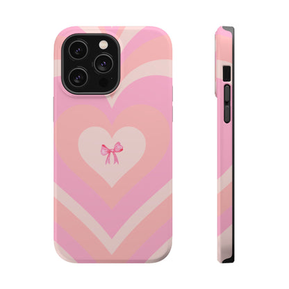 Pink Bow & Big Hearts MagSafe iPhone® Case