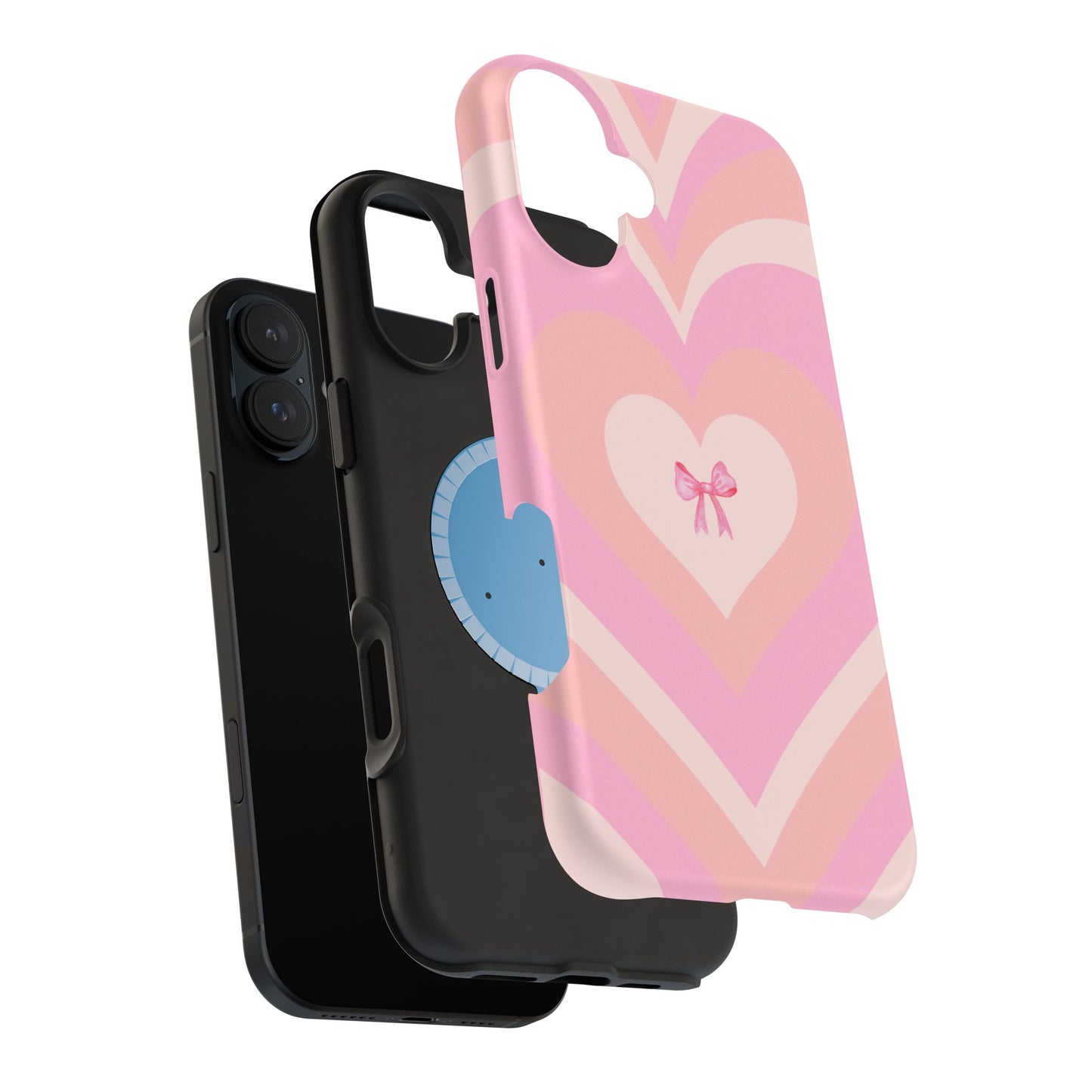 Pink Bow & Big Hearts MagSafe iPhone® Case