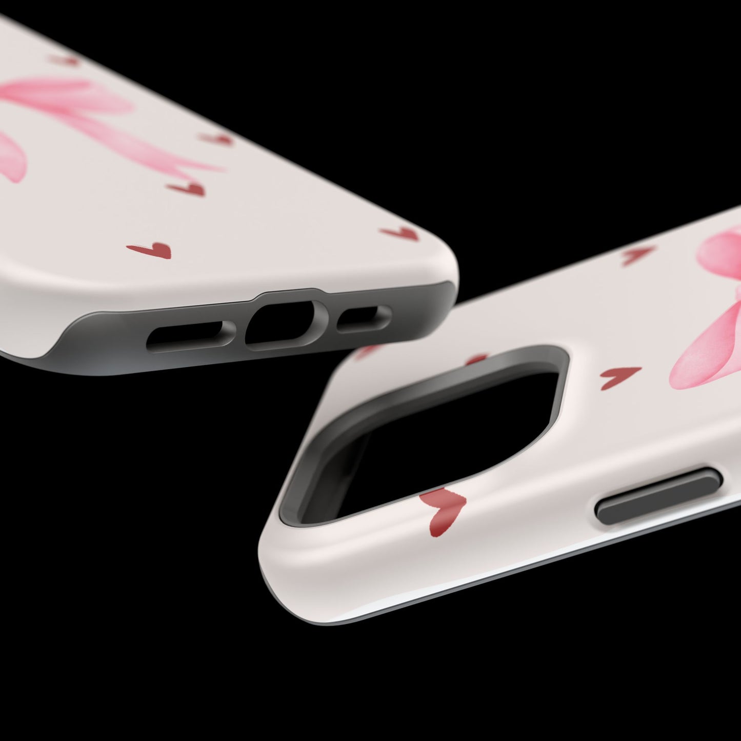Pink Bow & Red Hearts MagSafe iPhone® Case