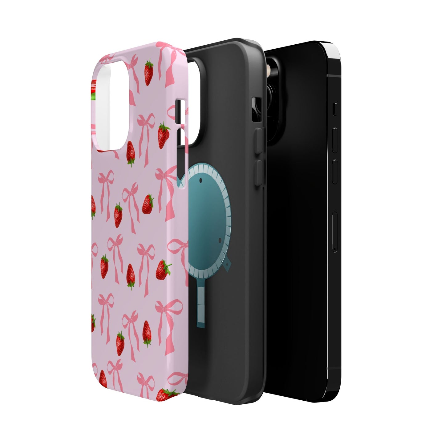 Pink Bow & Strawberry MagSafe iPhone® Case