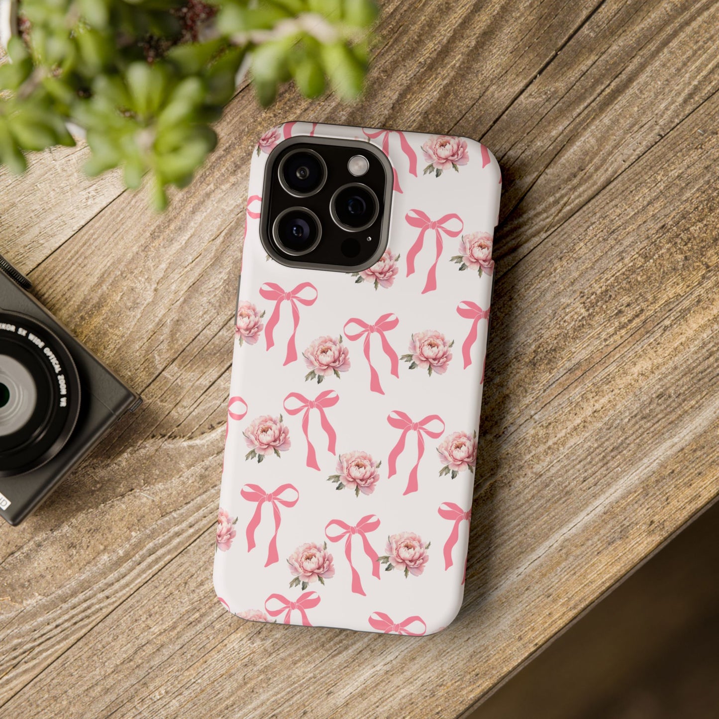 Pink Bow & Flowers MagSafe iPhone® Case